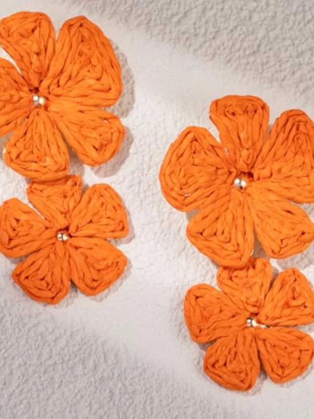 Boho Flower Earrings Statement Raffia Dangle Earrings Cute Floral Jewelry Trendy